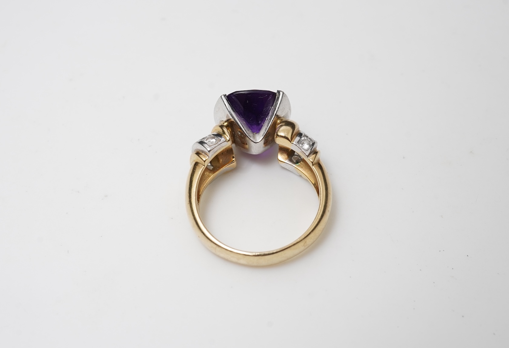 An amethyst and diamond ring